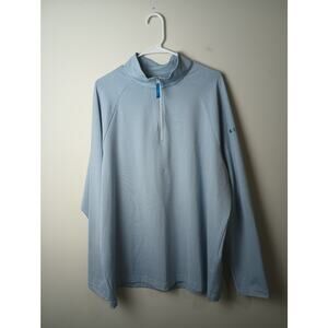Devon & Jones Polyester Blue Half Zip Pull Over Shirt Men's XL Golf Outdoors
